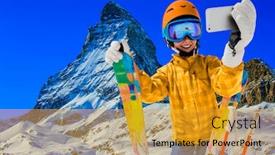  Presentation with skiing - Presentation featuring teenager taking a selfie girl background and a gold colored foreground