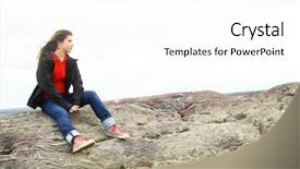  Presentation with teenager alone - Presentation enhanced with teenager thinking alone in nature background and a white colored foreground