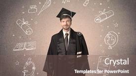  Presentation with hand drawn school - Colorful theme enhanced with teenager with hand drawn school backdrop and a  colored foreground