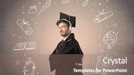  Presentation with hand drawn school - Audience pleasing presentation consisting of teenager with hand drawn school backdrop and a  colored foreground