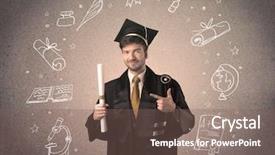  Presentation with hand drawn school - PPT layouts having teenager with hand drawn school background and a  colored foreground