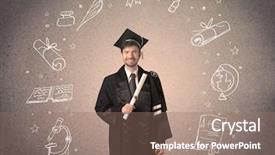  Presentation with hand drawn school - Audience pleasing presentation theme consisting of teenager with hand drawn school backdrop and a  colored foreground