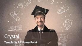  Presentation with hand drawn school - Theme enhanced with teenager with hand drawn school background and a  colored foreground