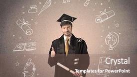  Presentation with hand drawn school - Theme enhanced with teenager with hand drawn school background and a  colored foreground