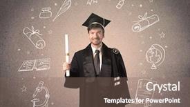  Presentation with hand drawn school - Amazing theme having teenager with hand drawn school backdrop and a  colored foreground