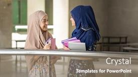  Presentation with adult education - Cool new slide deck with teenager-young-adult-asian-thai backdrop and a coral colored foreground