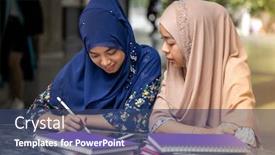  Presentation with digital university - Cool new slide deck with teenager-young-adult-asian-thai backdrop and a ocean colored foreground