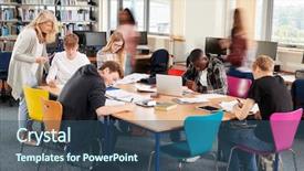  Presentation with helping students to succedd - Slide deck enhanced with teenagers caribbean - busy college library with teacher background and a ocean colored foreground