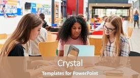  Presentation with public works students - Slide deck having teenagers caribbean - female students working in communal background and a coral colored foreground