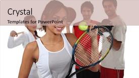  Presentation with teenagers - Presentation featuring teenagers dressed for different sports background and a coral colored foreground