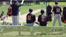  Presentation with teenagers - Cool new slide deck with teenagers-in-dugout-behind-chainlink backdrop and a seafoam green colored foreground