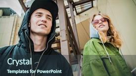  Presentation with engineering youth - PPT theme enhanced with teenagers in the backyard youth background and a tawny brown colored foreground