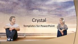  Presentation with teenagers - Slide set having teenagers listen music mixed media background and a soft green colored foreground