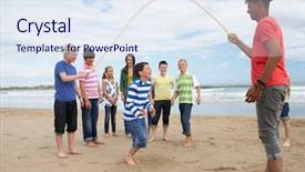  Presentation with teenagers - Slides featuring teenagers playing skipping rope background and a sky blue colored foreground