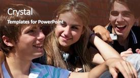  Presentation with teenagers - Amazing slides having teenagers sitting by a street backdrop and a tawny brown colored foreground