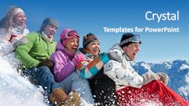  Presentation with drugs teenagers - Slides featuring teenagers slide downhill in winter background and a teal colored foreground