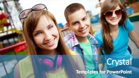  Presentation with amusement park - Audience pleasing theme consisting of time in the amusement park backdrop and a teal colored foreground