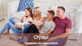  Presentation with family children - PPT layouts featuring teenagers television - family with teenage children sitting background and a tawny brown colored foreground