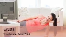  Presentation with teenage girl - PPT theme featuring teenagers television - fitness home and diet concept background and a coral colored foreground