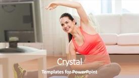  Presentation with television - Beautiful presentation theme featuring teenagers television - fitness home and diet concept backdrop and a coral colored foreground