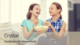  Presentation with friendship - Theme enhanced with teenagers television - people children friends and friendship background and a soft green colored foreground