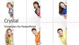  Presentation with teenagers - Theme having teenagers with a giant blank background and a sky blue colored foreground
