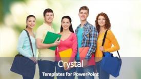  Presentation with friendship school - Colorful PPT layouts enhanced with teenagers with folders and school backdrop and a  colored foreground