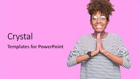  Presentation with praying hands - Slide set with teenagers worship - beautiful young african american woman background and a lavender colored foreground