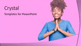  Presentation with religious african american - Presentation design with teenagers worship - beautiful young african american woman background and a white colored foreground