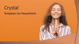  Presentation with black woman praying - Cool new PPT layouts with teenagers worship - beautiful young hispanic woman praying backdrop and a  colored foreground