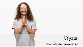  Presentation with confident young hispanic woman - Slide deck enhanced with teenagers worship - beautiful young hispanic woman wearing background and a  colored foreground