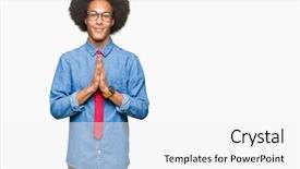  Presentation with african american business - PPT layouts consisting of teenagers worship - young african american business man background and a white colored foreground