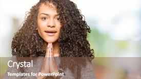  Presentation with real woman hair texture human - Cool new PPT theme with teenagers worship - young beautiful woman with curly backdrop and a  colored foreground