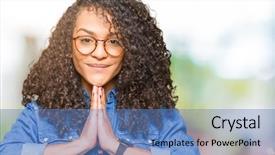  Presentation with real woman hair texture human - Amazing PPT theme having teenagers worship - young beautiful woman with curly backdrop and a  colored foreground