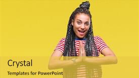  Presentation with praying hands - Presentation theme consisting of teenagers worship - young braided hair african american background and a yellow colored foreground