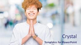  Presentation with worship - Presentation design with teenagers worship - young handsome business man background and a  colored foreground