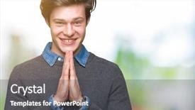  Presentation with praying hands - Colorful slide set enhanced with teenagers worship - young handsome elegant man backdrop and a dark gray colored foreground