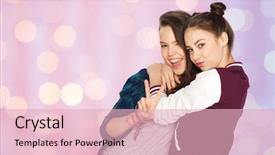  Presentation with happy holidays - Presentation enhanced with teens and friendship concept - happy background and a lemonade colored foreground