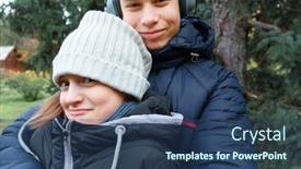  Presentation with girl teens - Slide deck with teens-boy-and-girl-relaxing background and a ocean colored foreground