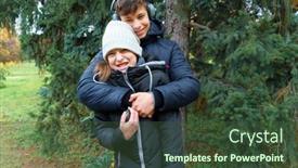  Presentation with girl teens - Beautiful PPT theme featuring teens-boy-and-girl-relaxing backdrop and a tawny brown colored foreground