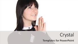  Presentation with woman praying over bible - Audience pleasing presentation consisting of teens church - attractive young woman prays all backdrop and a  colored foreground