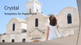  Presentation with girl teens - Slide set having teens church - teenage girl with a map background and a  colored foreground