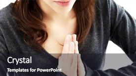  Presentation with mom praying hands - Slides enhanced with teens church - young woman praying with her background and a  colored foreground