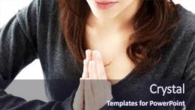  Presentation with praying hands on open bible - Amazing theme having teens church - young woman praying with her backdrop and a  colored foreground