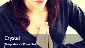  Presentation with praying hands - Amazing presentation design having teens church - young woman praying with her backdrop and a  colored foreground