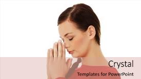  Presentation with mom praying hands - Cool new PPT layouts with teens church - young woman praying with her backdrop and a  colored foreground