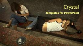  Presentation with teens - Theme consisting of teens-in-big-problems-special background and a tawny brown colored foreground