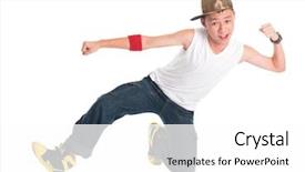  Presentation with hip hop dancing - Beautiful slide set featuring teens jumping - full body cool looking asian backdrop and a white colored foreground