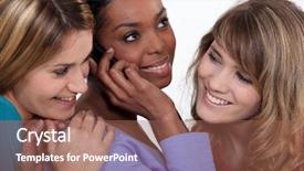  Presentation with teens - Presentation design enhanced with telephone techniques - teens on the phone background and a coral colored foreground