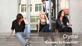  Presentation with teens - Audience pleasing PPT layouts consisting of teens on the steps backdrop and a gray colored foreground